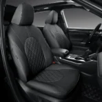 Custom Fit Premium Leather Car Seat Covers for Toyota Highlander Grand Highlander 2nd Row Captain Chairs 2nd Row 40/60 Split-Front & Rear Seat Protector Diamond Pattern 02