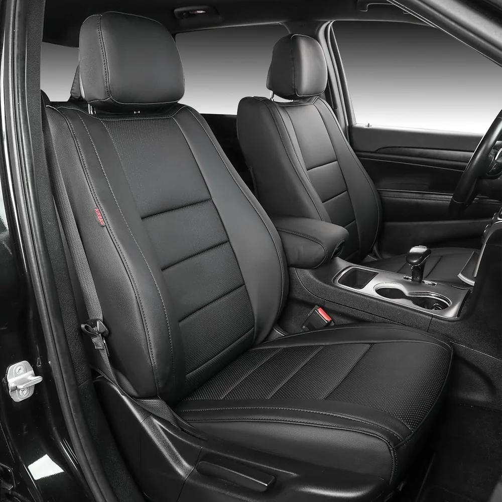 1 Custom Fit Premium Leather Car Seat Covers for Jeep Grand Cherokee-Front & Rear Seat Protector 02 - Image 1