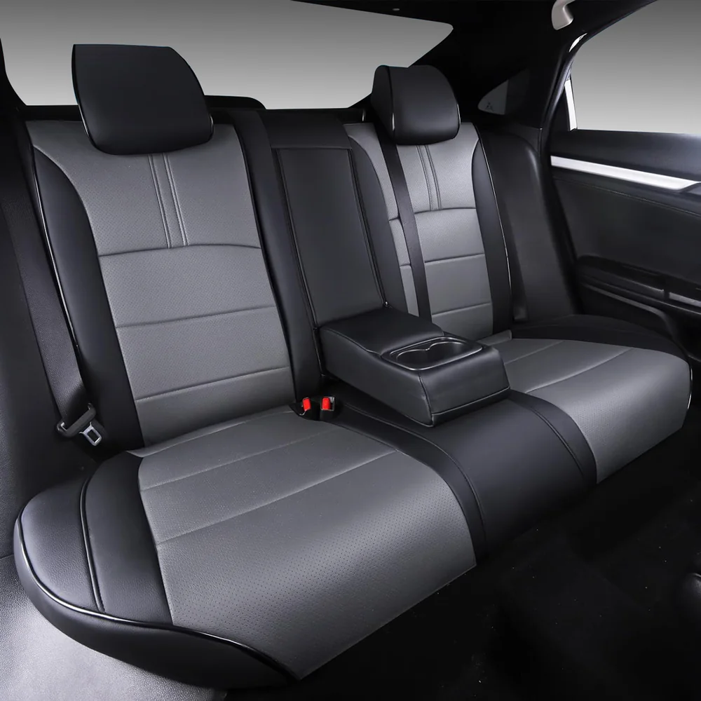 10 Custom Fit Premium Leather Car Seat Covers for Honda Civic-Front & Rear Seat Protector 01 - Afbeelding 10