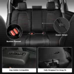 Custom Fit Premium Leather Car Seat Covers for Honda CR-V CRV-Front & Rear Seat Protector Sports Horizontal Stripes 03 - Imagen 13