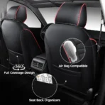 Custom Fit Premium Leather Car Seat Covers for Honda CR-V CRV-Front & Rear Seat Protector Sports Horizontal Stripes 03 - Imagen 2