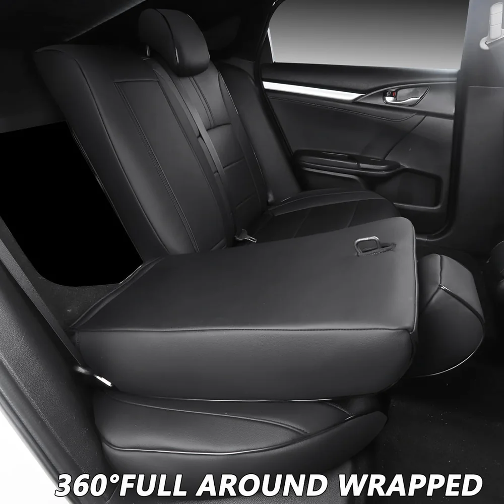 4 Custom Fit Premium Leather Car Seat Covers for Honda Civic-Front & Rear Seat Protector 01 - Afbeelding 5