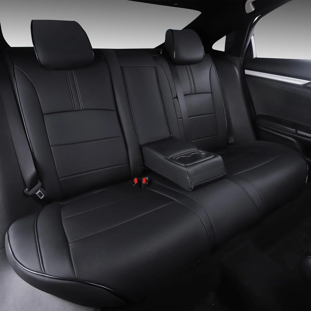 5 Custom Fit Premium Leather Car Seat Covers for Honda Civic-Front & Rear Seat Protector 01 - Afbeelding 4