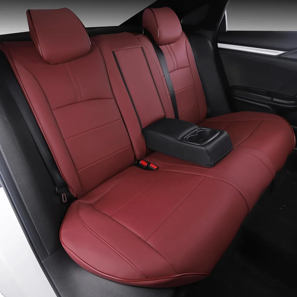 8 Custom Fit Premium Leather Car Seat Covers for Honda Civic-Front & Rear Seat Protector 01 - Afbeelding 9