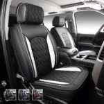 Custom Fit Leather Seat Covers for Chevy Chevrolet Silverado 1500 2500 3500HD Pick-up Truck-Front & Rear Seat Protector Diamond Stitching 04