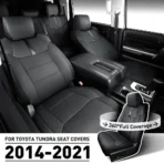 Custom Fit Premium Leather Car Seat Covers for Toyota Tundra-Front & Rear Seat Protector Carbon Fiber Splicing 04 - obrazek 4