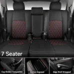 Custom Fit Premium Leather Car Seat Covers for Toyota 4Runner-Front & Rear Seat Protector Horizontal Stripes Diamond Pattern 03 - Afbeelding 12