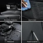 Custom Fit Premium Leather Car Seat Covers for Toyota Tundra-Front & Rear Seat Protector Carbon Fiber Splicing 04 - obrazek 6
