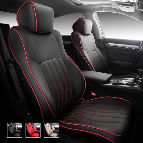 Custom Fit Premium Leather Car Seat Covers for Honda Accord-Front & Rear Seat Protector 02
