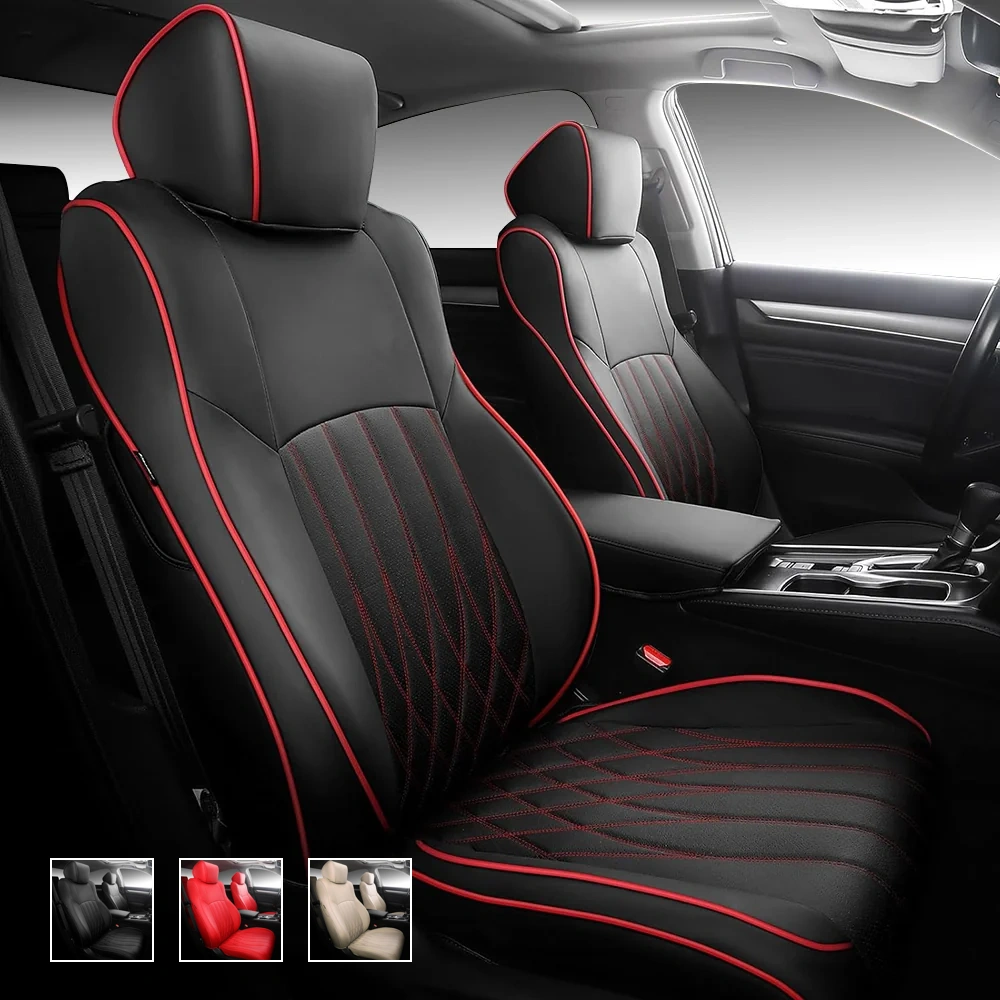 new_01 Custom Fit Premium Leather Car Seat Covers for Honda Accord-Front & Rear Seat Protector 02 - Image 1