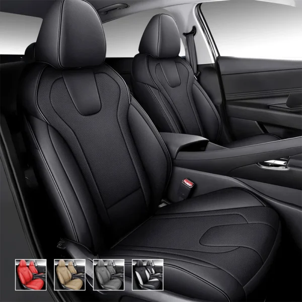 Custom Fit Premium Leather Car Seat Covers for Hyundai Elantra-Front & Rear Seat Protector 01