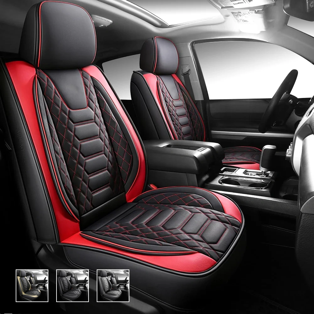 new_01 Custom Fit Premium Leather Car Seat Covers for Toyota Tundra-Front & Rear Seat Protector Diamond Pattern 03 - Image 1