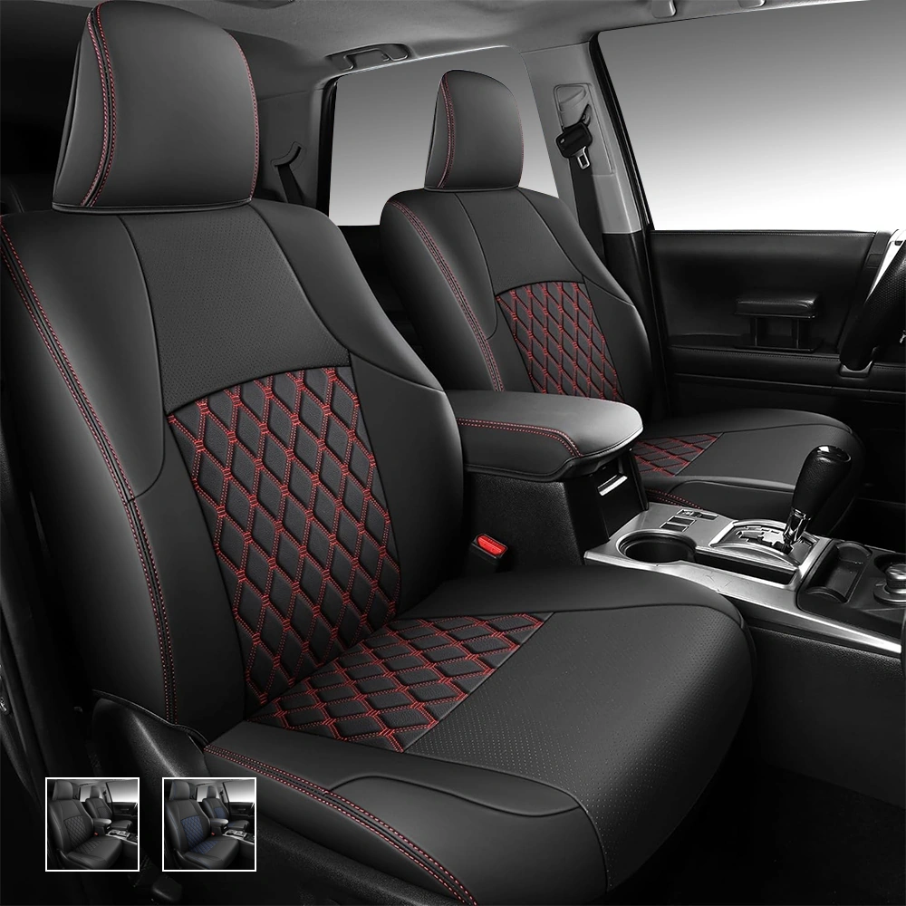 nieuw_01 Custom Fit Premium Leather Car Seat Covers for Toyota 4Runner-Front & Rear Seat Protector Horizontal Stripes Diamond Pattern 03 - Afbeelding 1