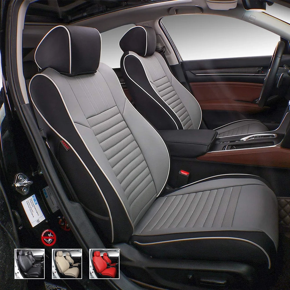 nowy_01 Custom Fit Premium Leather Car Seat Covers for Honda Accord-Front & Rear Seat Protector Horizontal Stripes 01 - obrazek 1