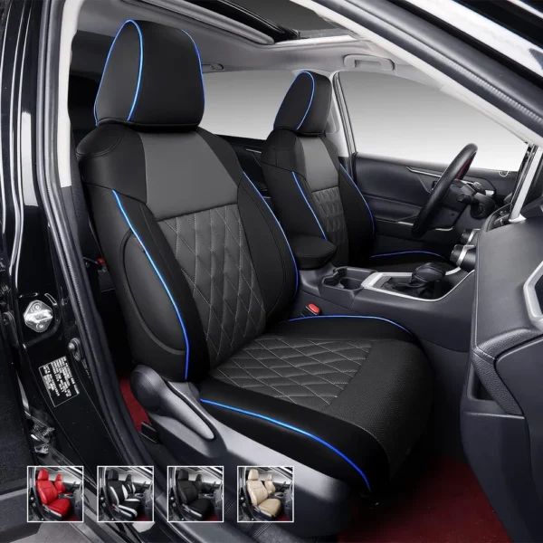 Custom Fit Premium Leather Car Seat Covers for Toyota Corolla-Front & Rear Seat Protector 03 Diamond Grid