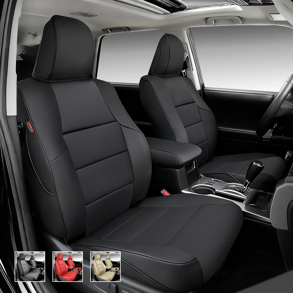 new_12 Custom Fit Premium Leather Car Seat Covers for Toyota 4Runner-Front & Rear Seat Protector Horizontal Stripes 02 - Image 1