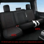 Custom Fit Seat Covers for Dodge Ram 1500 2500 3500 HD Pick-up Truck Crew Quad Mega Cab-Front & Rear Seat Protector Horizontal Stripes 09 – Image 3