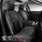 Premium Leather Car Seat Covers for Cars, SUVs & Trucks – Front & Rear Seat Protector, Custom Fit Design – Vertical Lines 32