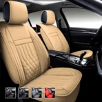Premium Leather Car Seat Covers for Cars, SUVs & Trucks – Front & Rear Seat Protector, Custom Fit Design – Diamond Stitching 31