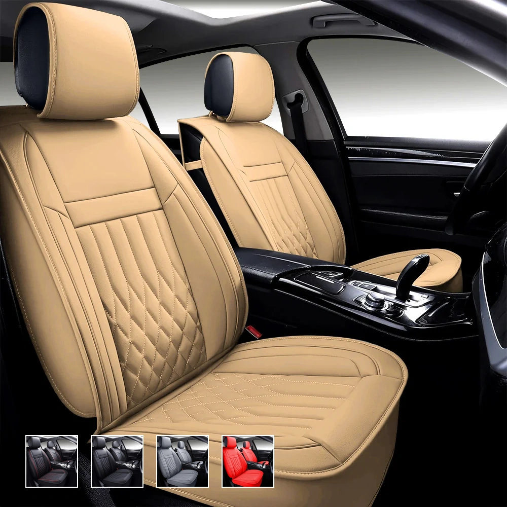 nuovo_1 Premium Leather Car Seat Covers for Cars, SUVs & Trucks – Front & Rear Seat Protector, Custom Fit Design – Diamond Stitching 31 - immagine 1