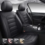 Premium Leather Car Seat Covers for Cars, SUVs & Trucks – Front & Rear Seat Protector, Custom Fit Design – Horizontal Stripes 35