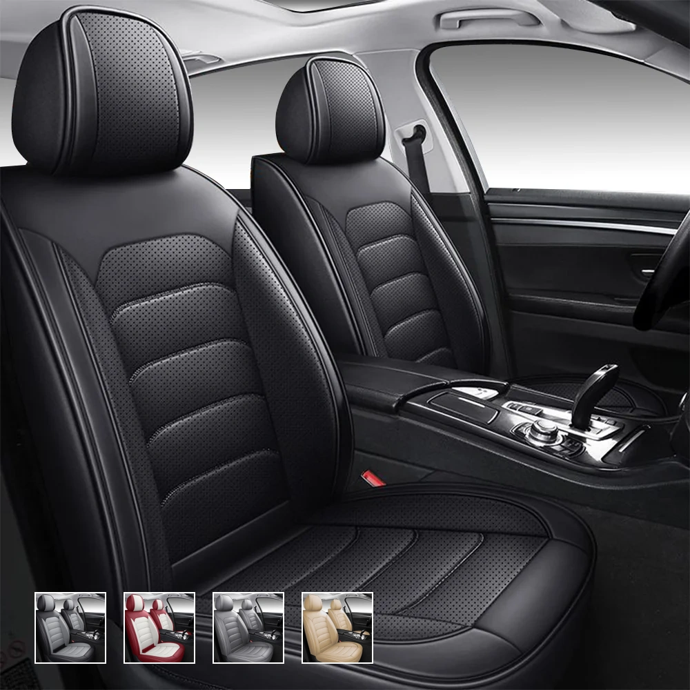 nuovo_A Premium Leather Car Seat Covers for Cars, SUVs & Trucks – Front & Rear Seat Protector, Custom Fit Design – Horizontal Stripes 35 - immagine 1